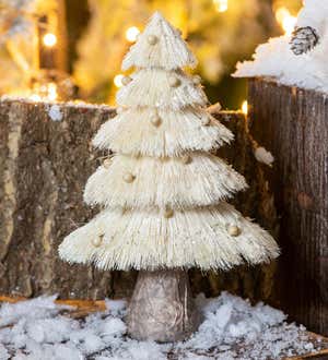 Snowy Tabletop Tree with White Berries