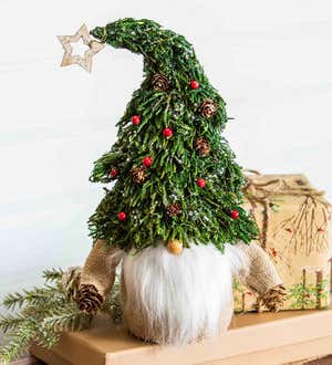 Woodland Gnome with Christmas Tree Hat Table Décor