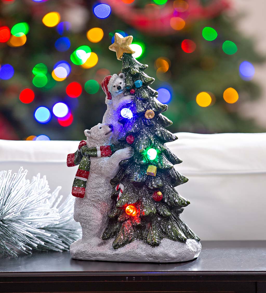 LED Polar Bear Christmas Tree Figure