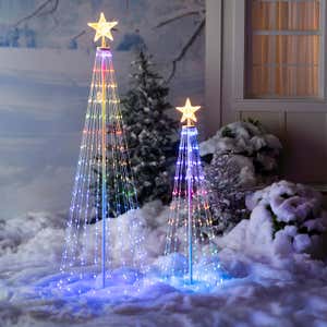 Indoor/Outdoor Christmas Tree Cone with Multicolor Lights, Small