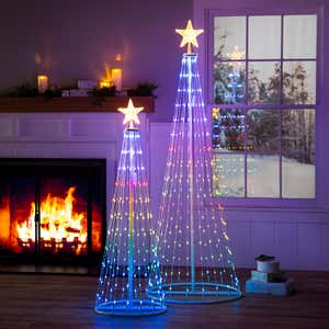 Indoor/Outdoor Christmas Tree Cone with Multicolor Lights, Small