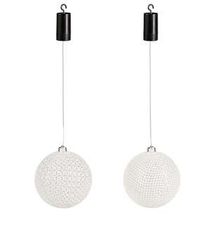 Indoor/Outdoor LED Glitter Laced Ball Ornaments, Set of 2