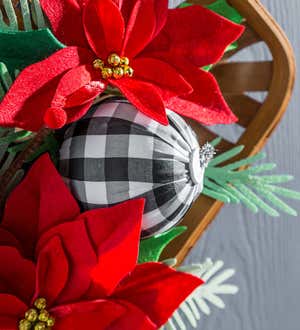 Poinsettia Tobacco Basket Door Décor