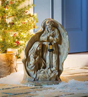 Nativity Scene Garden Statue with Solar Lantern