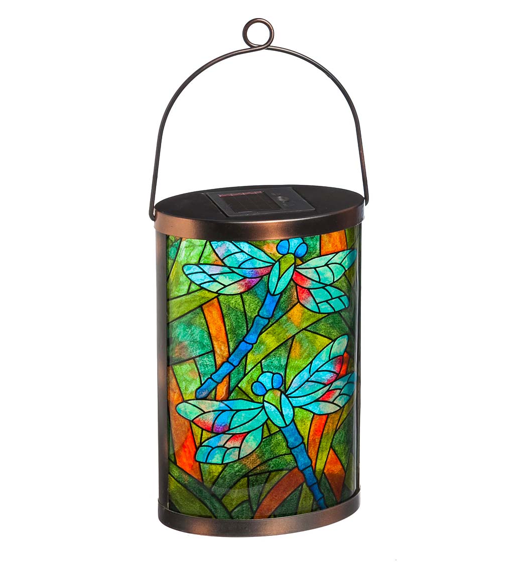 Dragonfly Tiffany-Inspired Solar Lantern