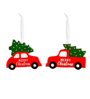 Car & Truck Christmas Tree Ornaments, Set of 2