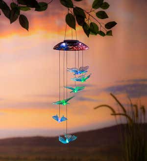 Solar Color Changing Mobile With Butterflies