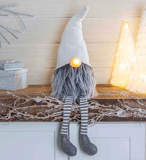 Lighted Holiday Gnome with Dangling Legs