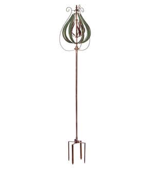 Misting Tulip Wind Spinner – Copper and Verdigris