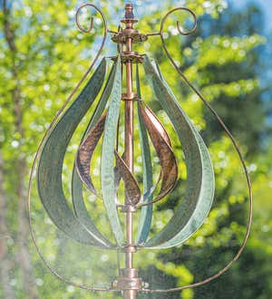 Misting Tulip Wind Spinner – Copper and Verdigris