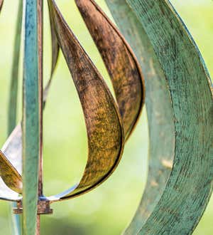 Misting Tulip Wind Spinner – Copper and Verdigris