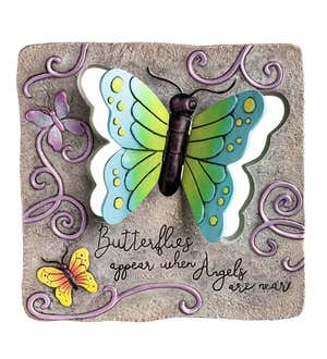 Butterflies Appear When Angels Are Near Garden Stone With 3D Wings