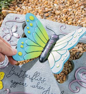Butterflies Appear When Angels Are Near Garden Stone With 3D Wings