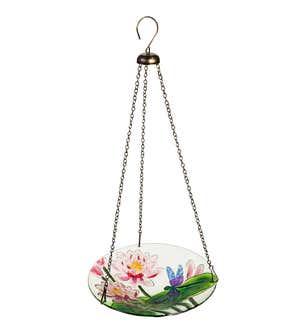 Pollinator-Style Hanging Glass Birdbath