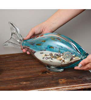 Glass Sand-Filled Fish, Set of 2