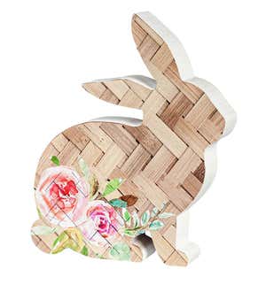 Woven Wood Bunny Table Decor