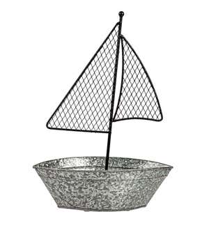 Galvanized Metal Sailboat Bucket