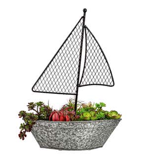 Galvanized Metal Sailboat Bucket