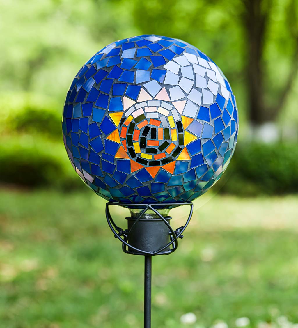 Sun Mosaic Glass Gazing Ball