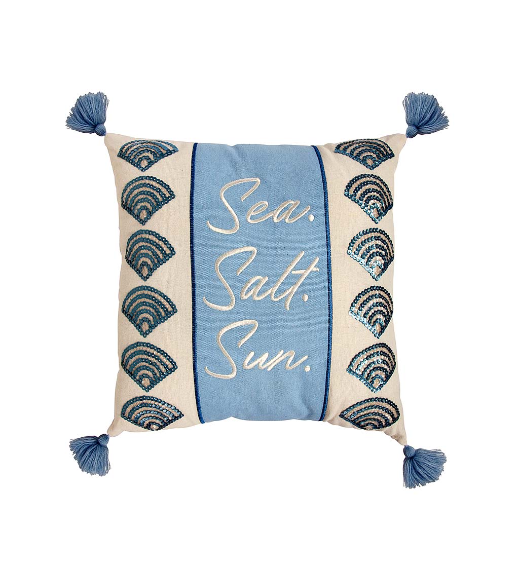 "Sea.Salt.Sun." Decorative Throw Pillow