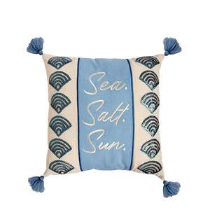 "Sea.Salt.Sun." Decorative Throw Pillow