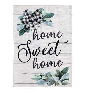 Home Sweet Home Eucalyptus Burlap Garden Flag