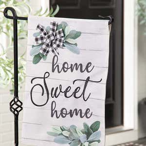 Home Sweet Home Eucalyptus Burlap Garden Flag