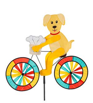 Dog on Bicycle Wind Spinner