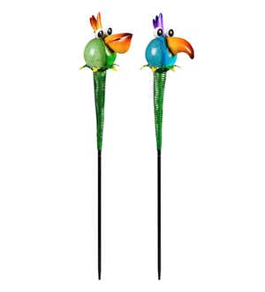 Glow in the Dark Tucan Garden Stakes, Set of 2