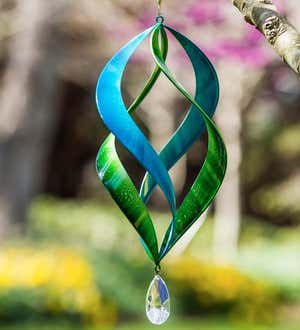 Hanging Blue/Green Wind Spinner