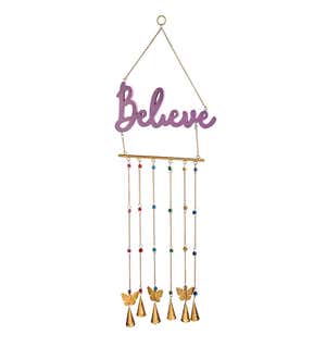 Inspirational Metal and Wood Wind Chimes, Set of 4