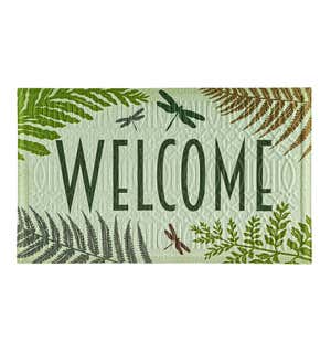 Welcome Dragonfly Embossed Floor Mat