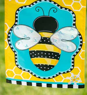 Buzzing Bee Applique Garden Flag