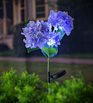 Purple Hydrangea Solar Garden Stake