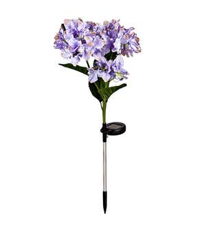 Purple Hydrangea Solar Garden Stake