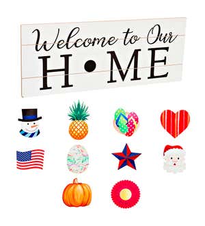 Interchangeable Wooden Welcome Sign