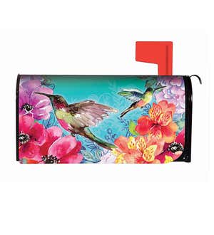 Watercolor Hummingbirds Mailbox Cover