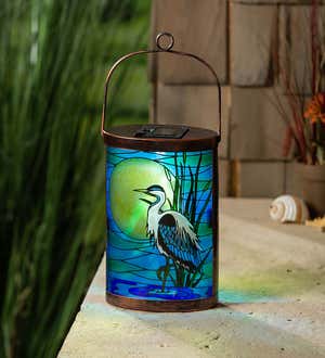 Hand-painted Glass Solar Lantern