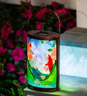 Hand-painted Glass Solar Lantern