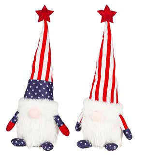 13" LED Fabric Patriotic Gnome Table Decor, 2 Asst.