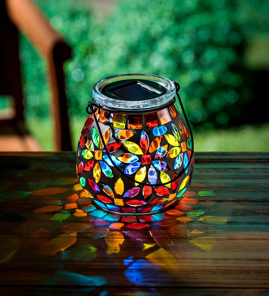 Pollinators and Patterns Mosaic Solar Lantern