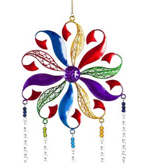 Multi-Colored Flower Metal Bell Chime