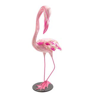 Laminated Abaca-Fiber Female Flamingo Sculpture
