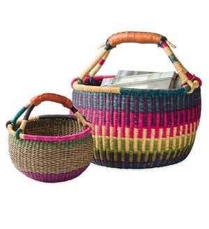 Ghanaian Variant Striped Bolga Market Basket
