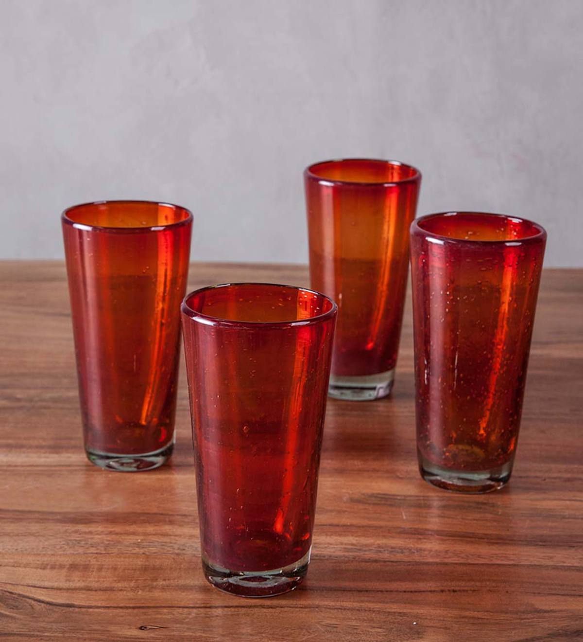 Bubble Recycled Glass Iced Tea Glasses, Set of 4