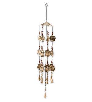 Sunflower and Beads Metal Wind Chime