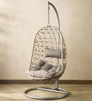 Indoor/Outdoor Egg Chair Swing with Stand