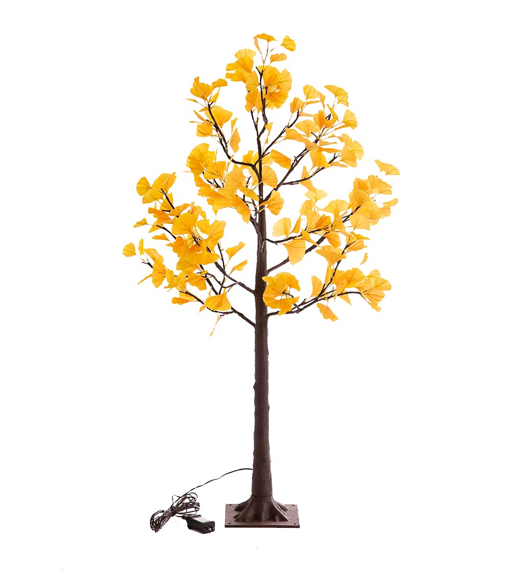 4'H Indoor/Outdoor Electric Lighted Yellow Gingko Tree - Yellow