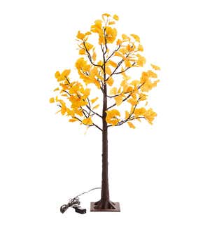 4'H Indoor/Outdoor Electric Lighted Yellow Gingko Tree