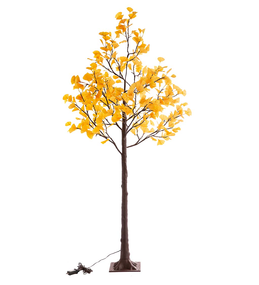 6'H Indoor/Outdoor Electric Lighted Yellow Gingko Tree - Yellow